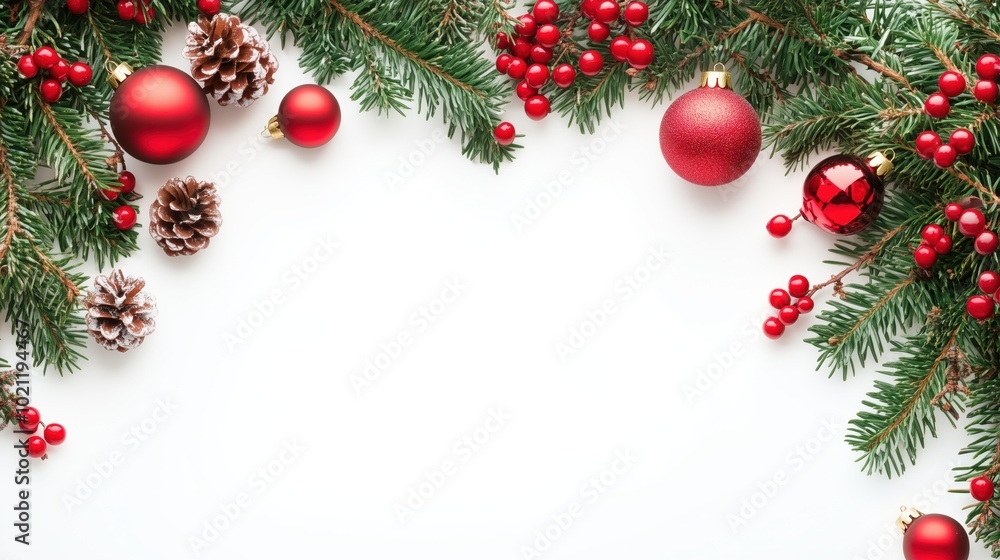 Fototapeta premium Christmas ornament decoration white background