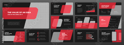 Creative presentation template set. Use for creative presentation background, brochure design, website slider, landing page, annual report, company profile.