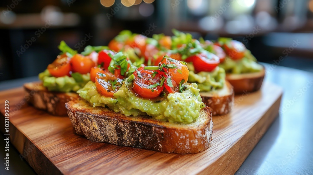 Fresh Avocado Toast with Cherry Tomatoes and Herbs Fresh Avocado Toast with Cherry Tomatoes and Herbs