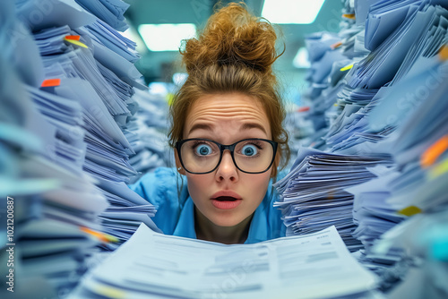 Stress im Büro durch Überarbeitung, fehlende Digitalisierung, Aktenberge, zu viel Arbeit, keine Durchsicht, Digitalisierungszeitalter, Aktenwahnsinn