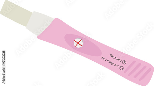 Pregnancy Test with Positive Result Illustration Isolated on White Background