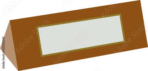 Wooden Nameplate Plaque Illustration Isolated on White Background