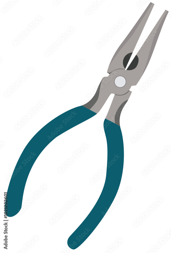 Needle Nose Plier with Rubber Handle Illustration Isolated on White Background Needle Nose Plier with Rubber Handle Illustration Isolated on White Background