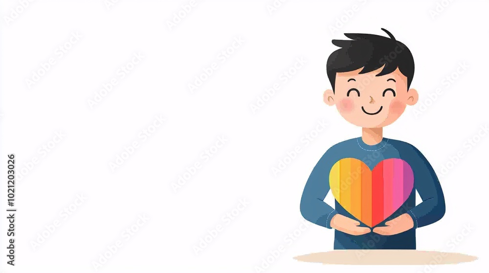 Rainbow Heart Symbolizing Love and Unity - Embrace Diversity with a Flat Design Illustration of Hands Holding a Colorful Heart Rainbow Heart Symbolizing Love and Unity - Embrace Diversity with a Flat Design Illustration of Hands Holding a Colorful Heart