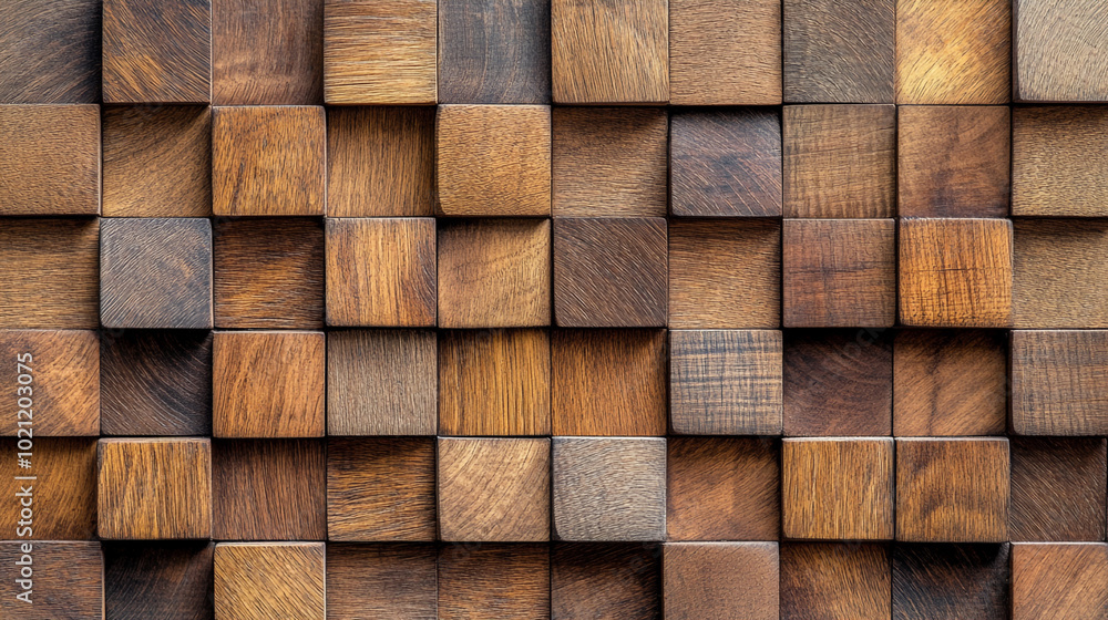 A woven pattern of light wood pieces arranged in a geometric cube formation, Wooden wall pattern, pyramids of wood with diamond shapes. A woven pattern of light wood pieces arranged in a geometric cube formation, Wooden wall pattern, pyramids of wood with diamond shapes.