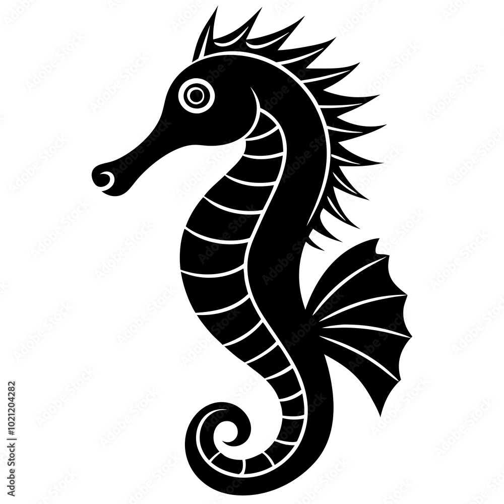 Naklejka premium Seahorse silhouette, sea horse icon, Seahorse vector illustration