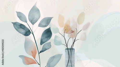 Pastel Botanical Abstract Art