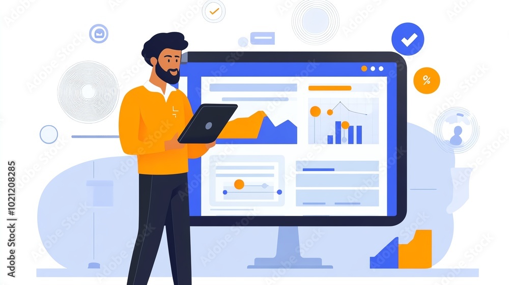 SEO expert with tablet, analyzing search ranking changes and keyword performance, track search rankings, realtime data monitoring SEO expert with tablet, analyzing search ranking changes and keyword performance, track search rankings, realtime data monitoring