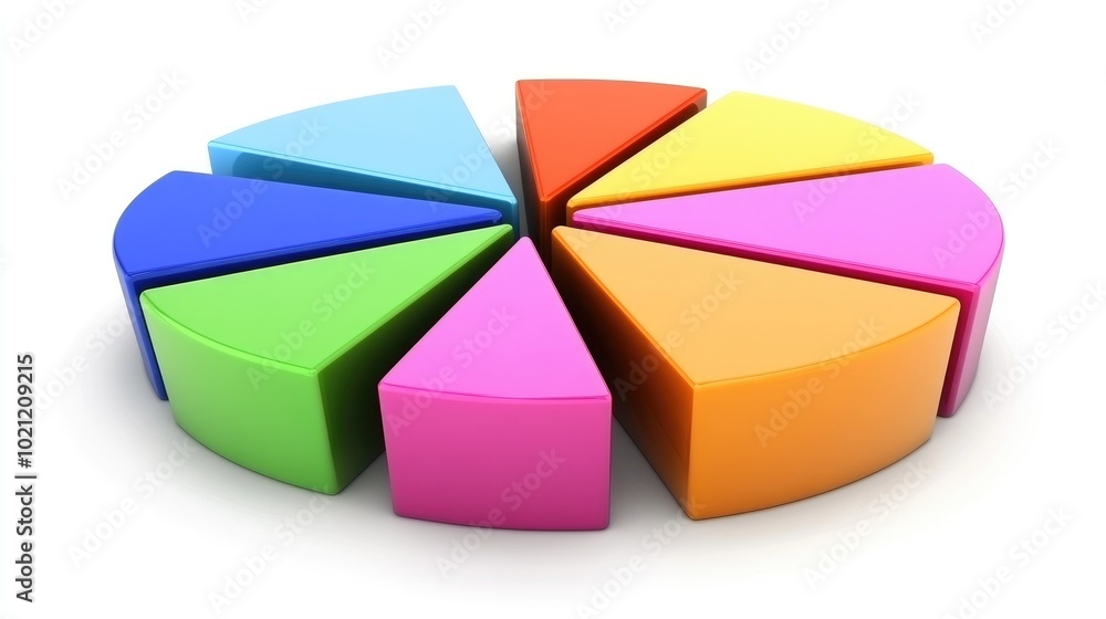 Obraz premium Colorful Pie Chart Segments for Data Visualization
