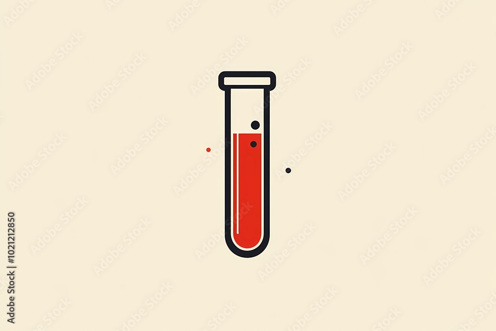Blood sample in a sterile tube, prepared for clinical testing, ideal for medical, healthcare, and diagnostic-themed illustrations. Blood sample in a sterile tube, prepared for clinical testing, ideal for medical, healthcare, and diagnostic-themed illustrations.