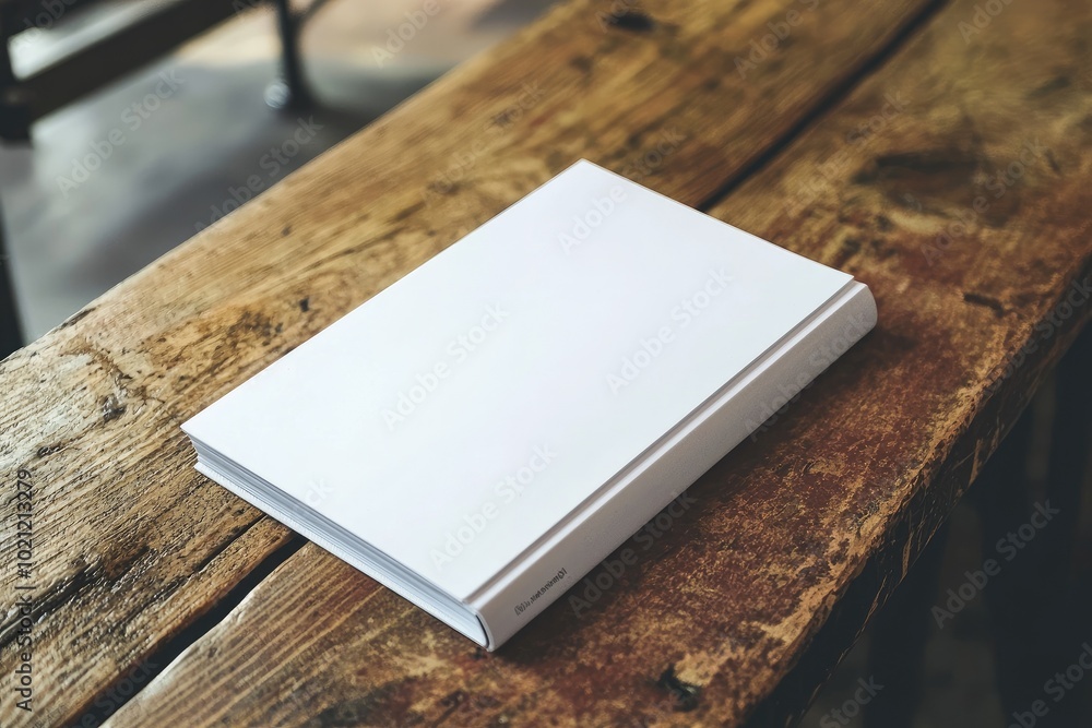 A blank book lies on a rustic wooden table, inviting creativity and imagination for writing or sketching. A blank book lies on a rustic wooden table, inviting creativity and imagination for writing or sketching.