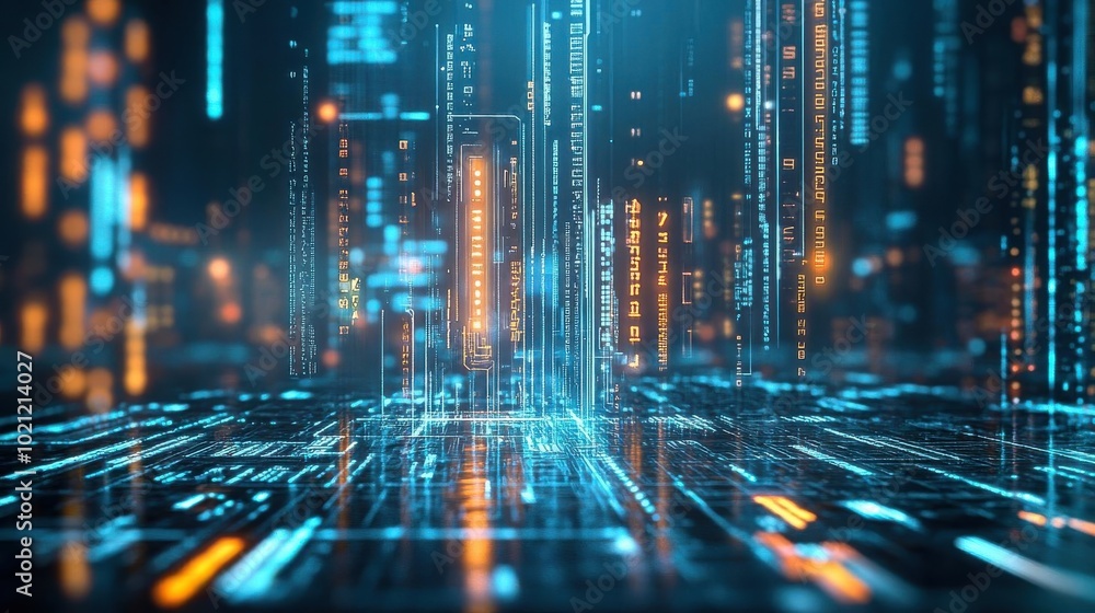 Holographic stock price drop, virtual business decline, futuristic economic impact, neon interface Holographic stock price drop, virtual business decline, futuristic economic impact, neon interface