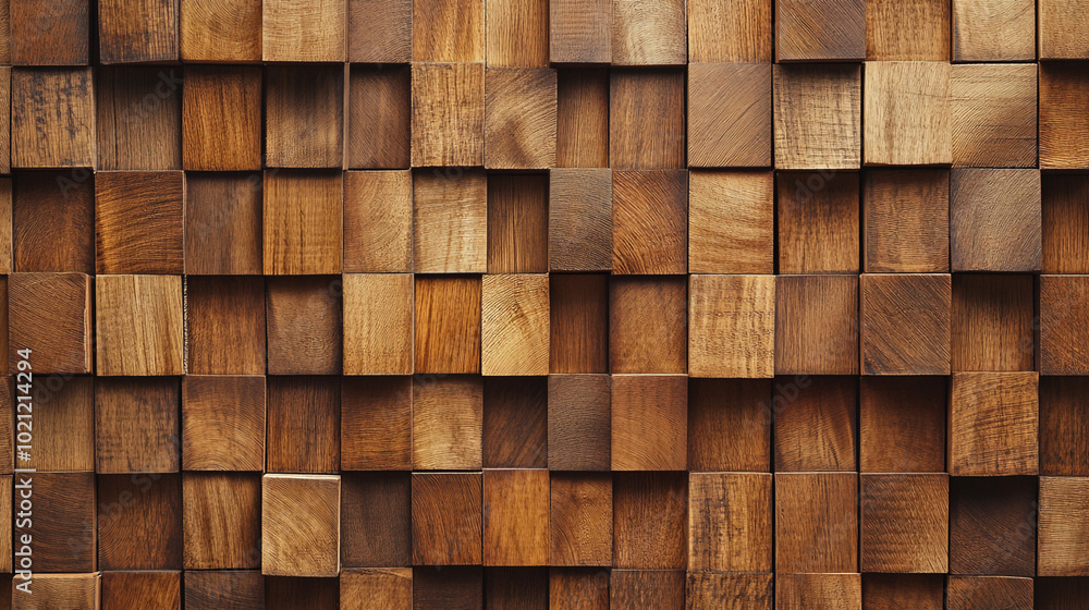 Modern Abstract Wooden Cubes Wall Texture, Rustic Wooden Mosaic Pattern, Geometric Square Blocks Design, Textured Wood Background. Modern Abstract Wooden Cubes Wall Texture, Rustic Wooden Mosaic Pattern, Geometric Square Blocks Design, Textured Wood Background.