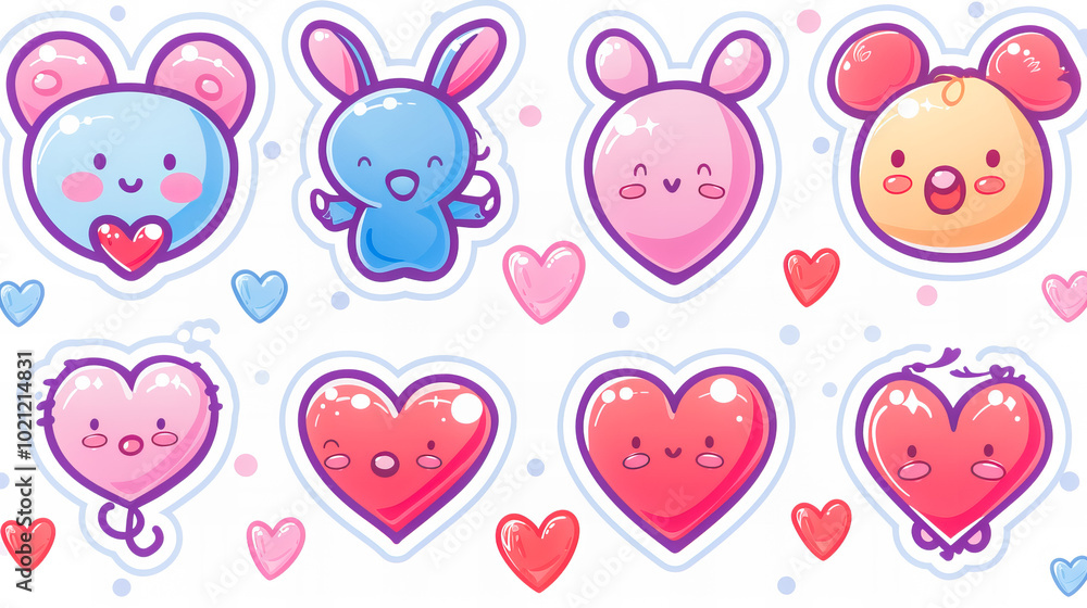 Fototapeta premium cute stickers collection