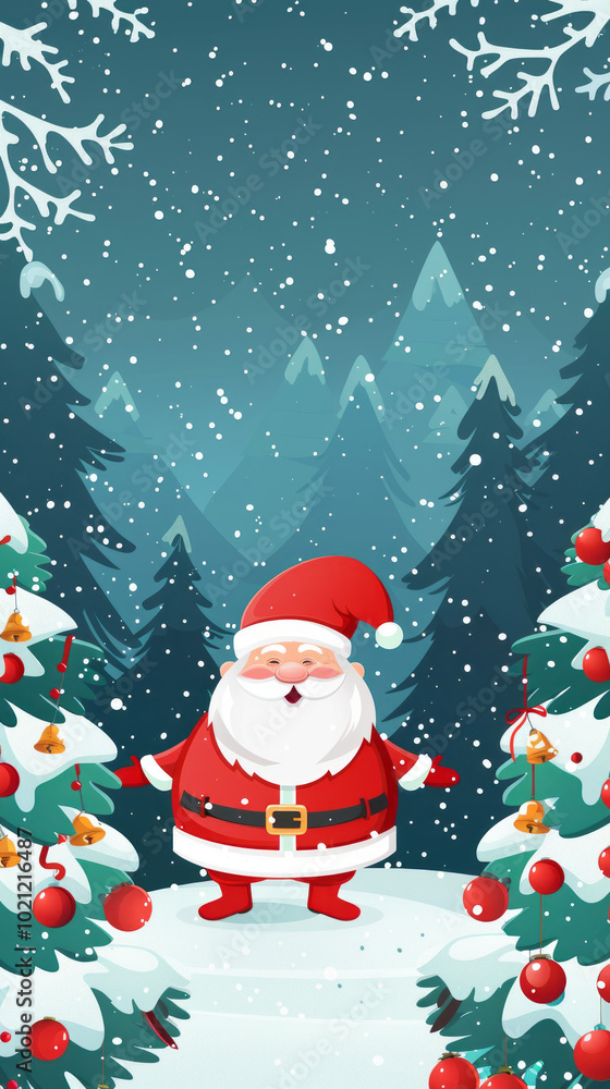Santa Claus bringing holiday cheer with a Christmas tree, ready to deliver gifts on a snowy winter night,Generated By Ai Santa Claus bringing holiday cheer with a Christmas tree, ready to deliver gifts on a snowy winter night,Generated By Ai