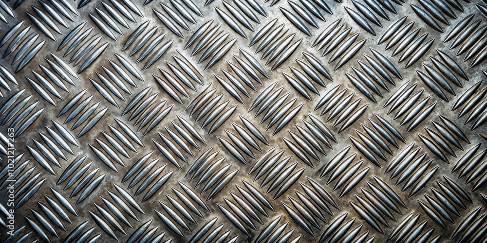 A textured metal surface with a diamond pattern, showcasing a subtle metallic sheen and a gritty surface texture. A textured metal surface with a diamond pattern, showcasing a subtle metallic sheen and a gritty surface texture.