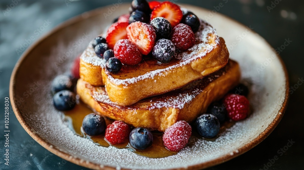 Delicious French Toast with Berries and Maple Syrup Delicious French Toast with Berries and Maple Syrup