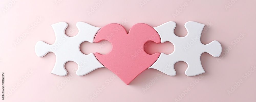 Broken Heart Puzzle - Abstract Flat Design Illustration Representing Emotional Fragmentation and Healing Through Art Broken Heart Puzzle - Abstract Flat Design Illustration Representing Emotional Fragmentation and Healing Through Art