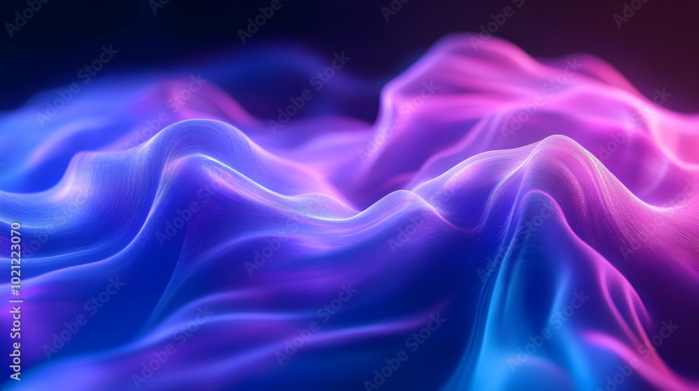 Obraz premium Abstract Background with Wavy Lines in Purple and Blue