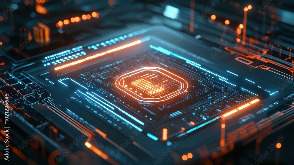 Obraz premium Blockchain analytics dashboard, secure transaction tracking, glowing nodes, sleek interface, Techno-futuristic, Digital art, Dark theme, High Detail