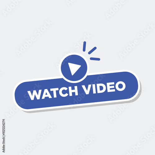 Watch video sticker button label badge flag sign symbol.