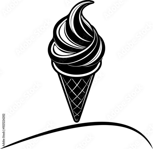ice cream illustration logo vector