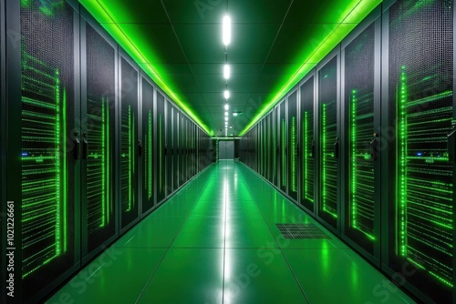 Clean energy-powered data center, symbolizing green tech infrastructure