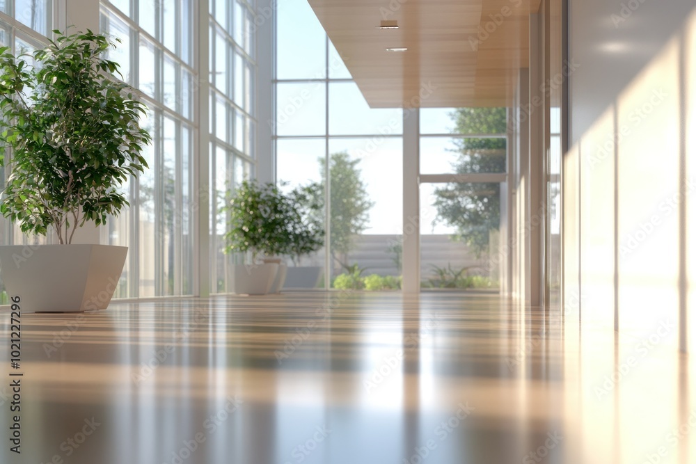 Fototapeta premium Bright Modern Office Interior with Spacious Design