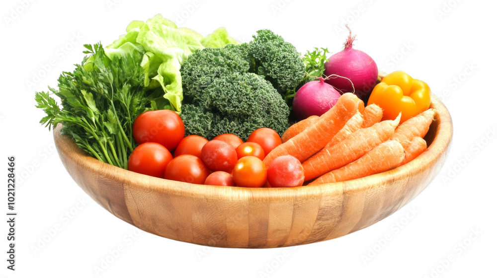 Fresh Vegetables in a Wooden Bowl - Healthy Eating Isolated on Transparent Background PNG Fresh Vegetables in a Wooden Bowl - Healthy Eating Isolated on Transparent Background PNG
