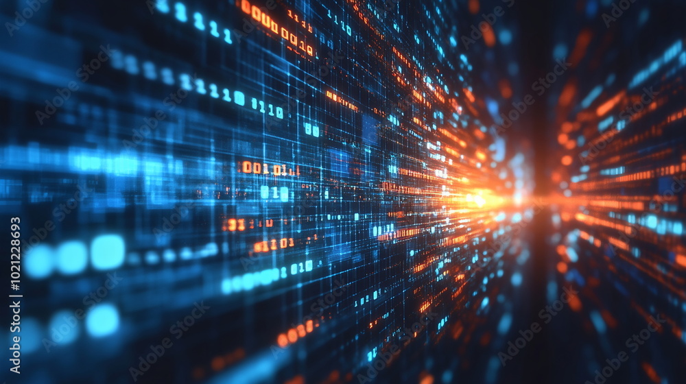 Futuristic Abstract Digital Data Streams and Networks Futuristic Abstract Digital Data Streams and Networks