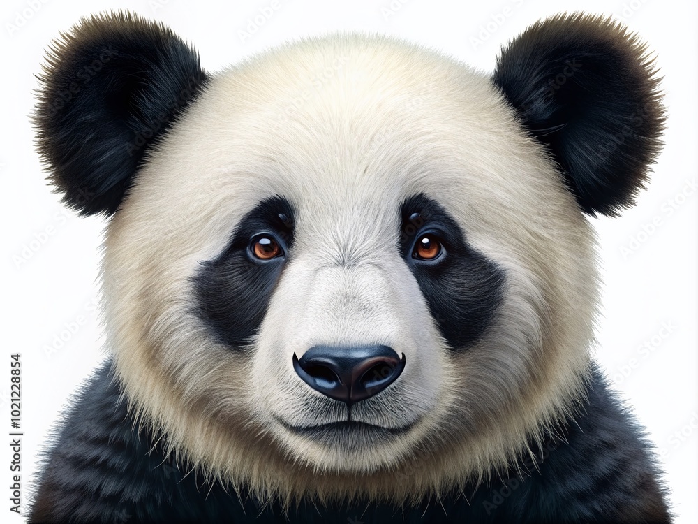 Obraz premium Adorable Panda Face Clipart for Creative Projects, Illustrations, and Educational Materials