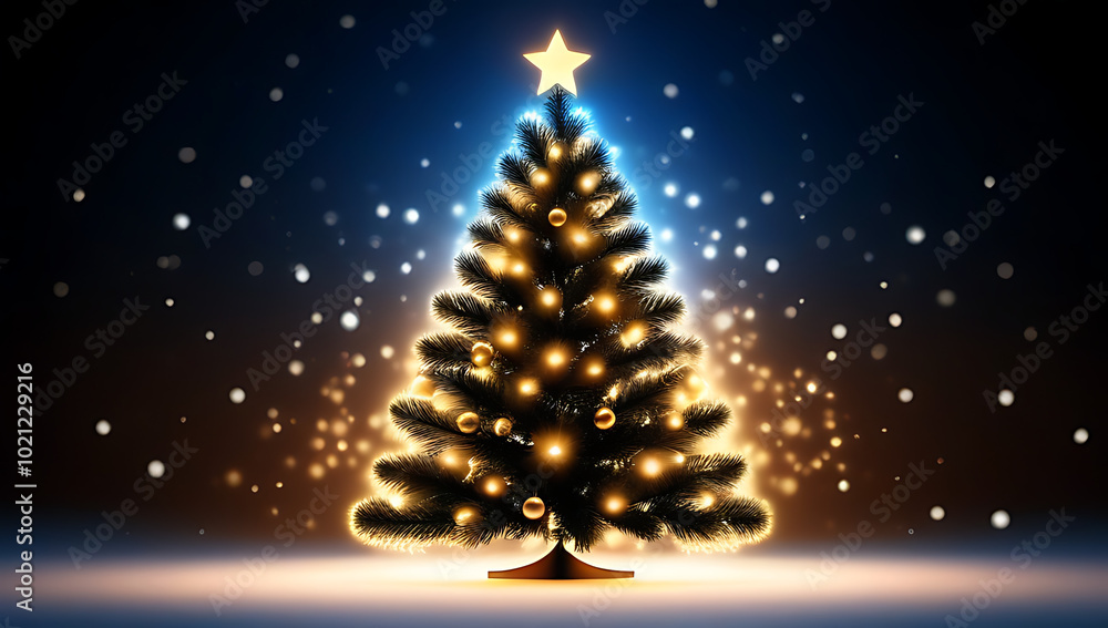 bokeh silhouette christmas tree creating festive mood bokeh silhouette christmas tree creating festive mood