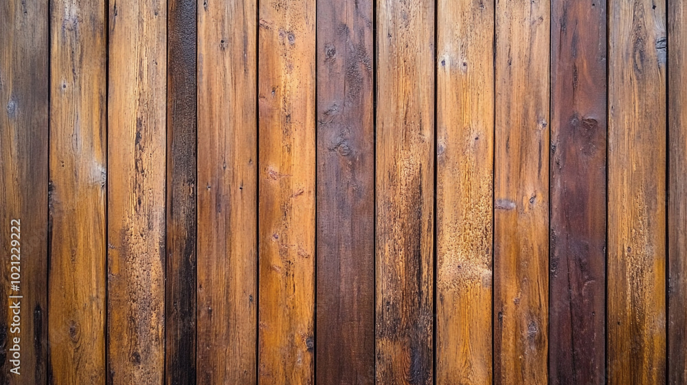 Naklejka premium Wooden slats. Natural wood lath line arrange pattern texture background , Old wood plank texture use for background.