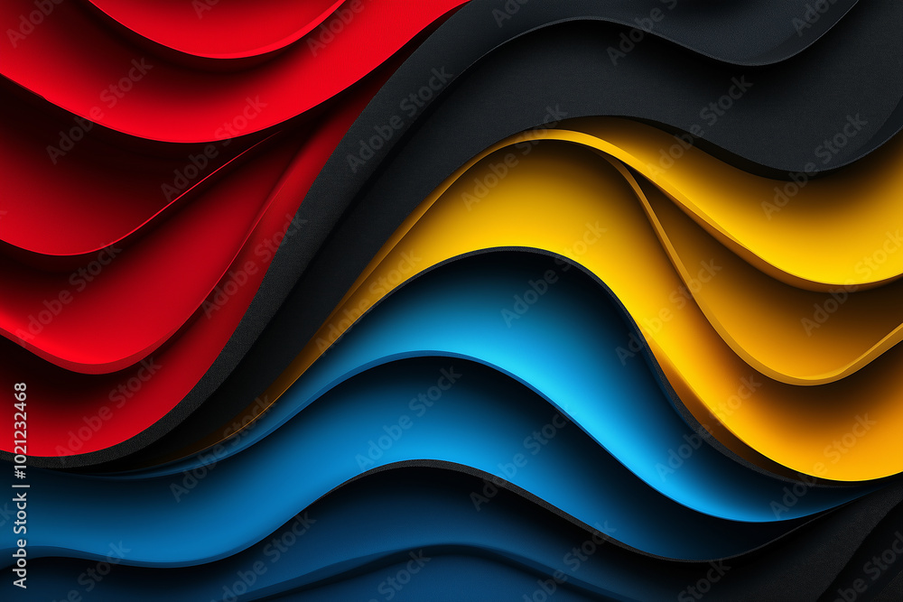 Red/yellow/blue/black abstract and background. generative AI Red/yellow/blue/black abstract and background. generative AI