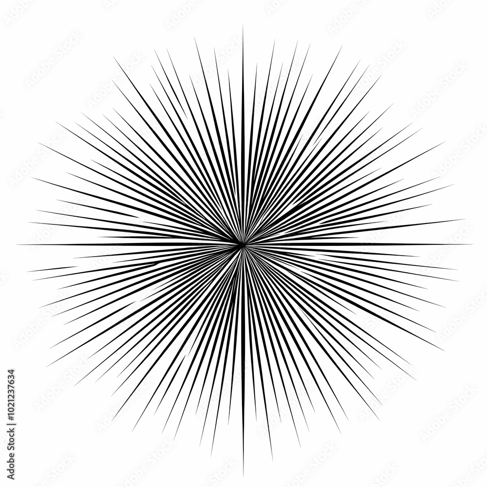 Naklejka premium A radial burst design featuring multiple sharp lines radiating outward.
