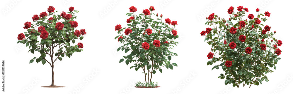 Vibrant Red Roses in Blooming Arrangement Isolated on Transparent Background Vibrant Red Roses in Blooming Arrangement Isolated on Transparent Background