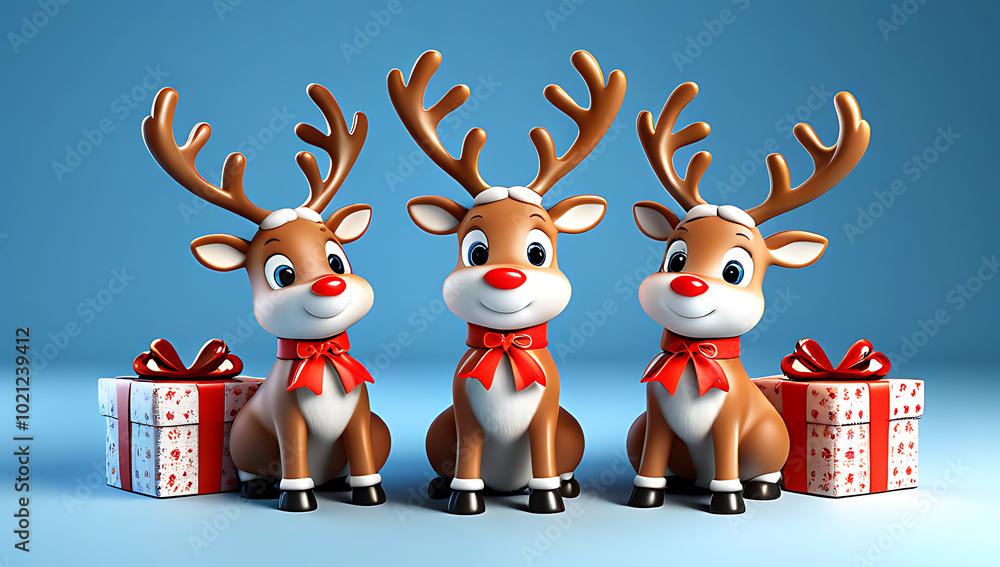 cute reindeer gifts fun holiday illustration cute reindeer gifts fun holiday illustration