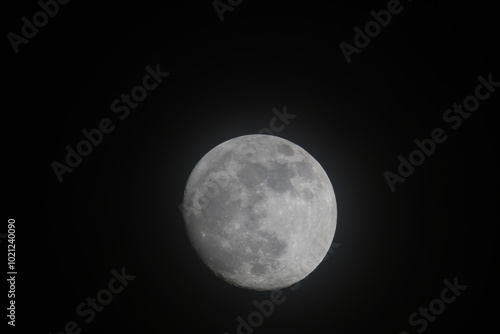 Close up moon on the Black sky