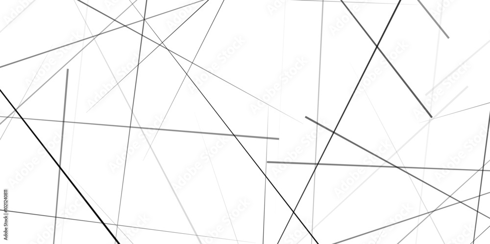 Obraz premium Random chaotic lines abstract geometric pattern / texture. White background with black lines