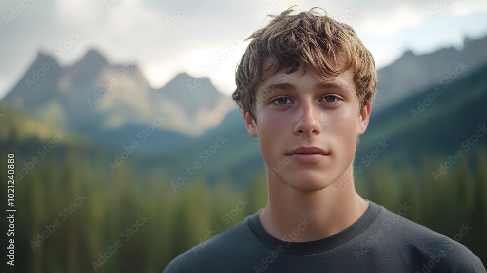 a young man with natural untouched facial features a young man with natural untouched facial features