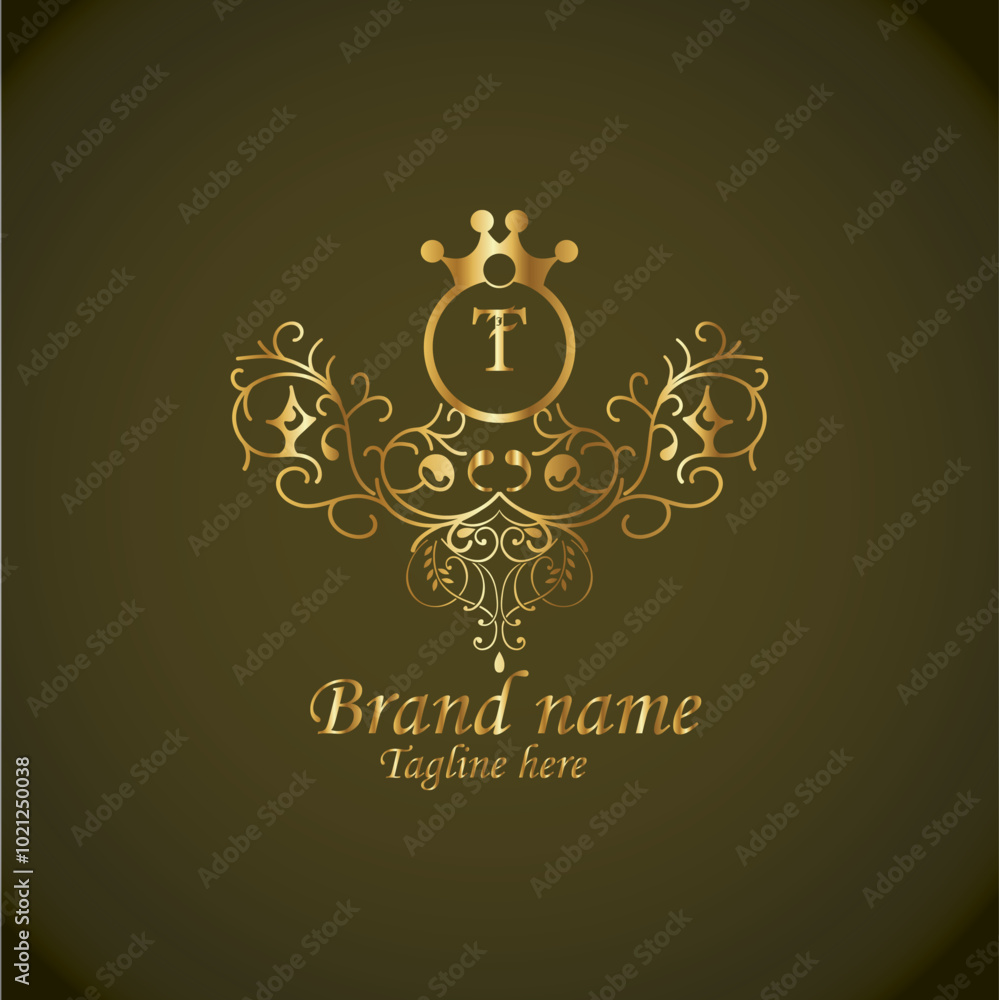 Web creative initial t latter logo design with modern business vector template, luxury t latter logo , creative isolate t monogram latter logo , crow logo , royal logo with golden color Web creative initial t latter logo design with modern business vector template, luxury t latter logo , creative isolate t monogram latter logo , crow logo , royal logo with golden color