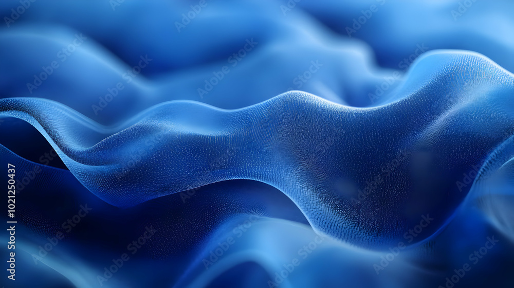 Abstract Blue Wavy Background - 3D Render Abstract Blue Wavy Background - 3D Render