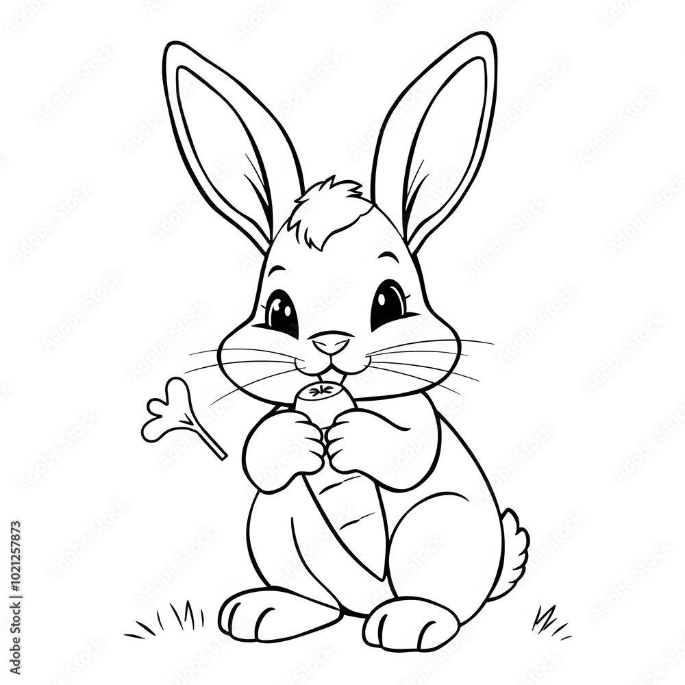 Fototapeta premium cute rabbit coloring book