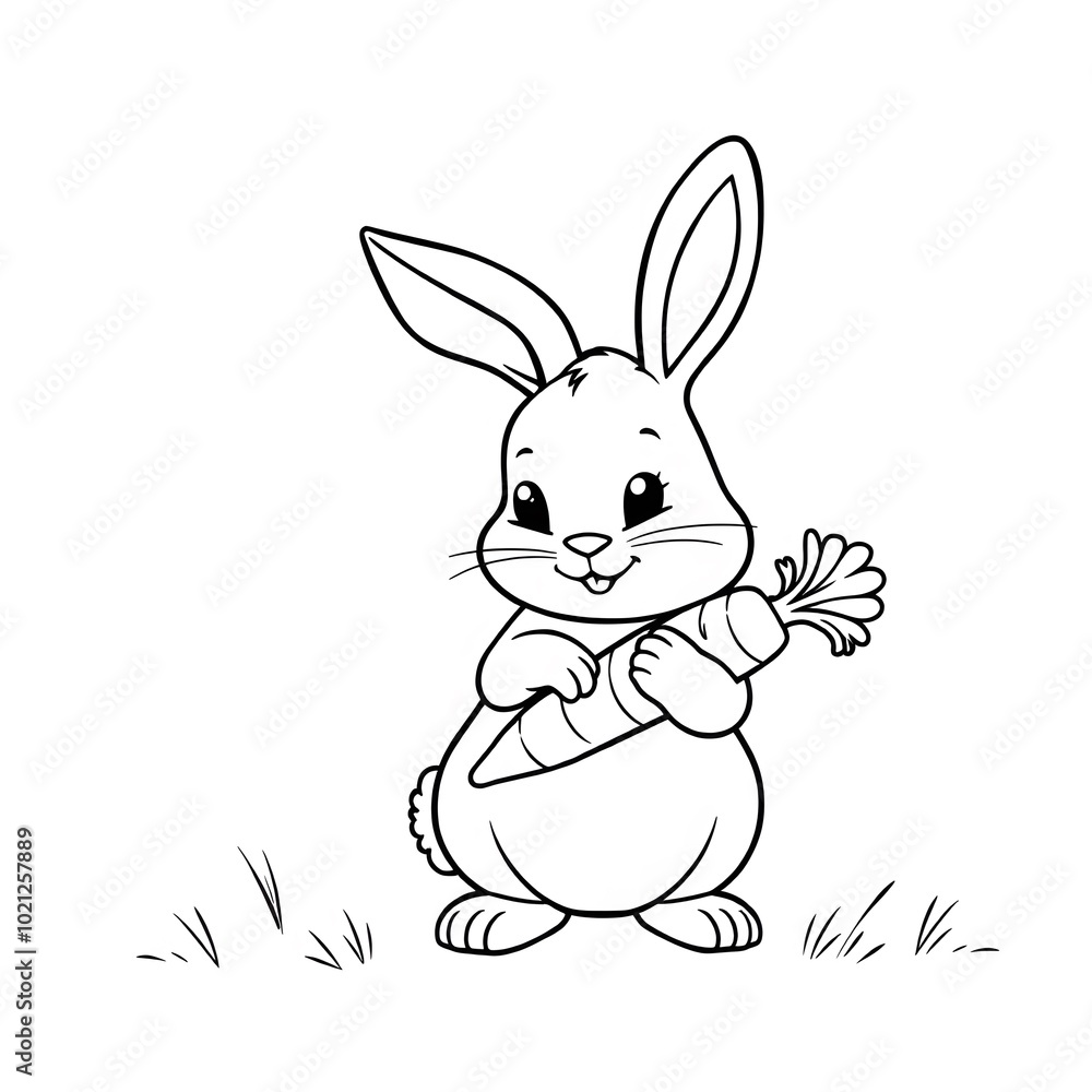 Obraz premium cute rabbit coloring book