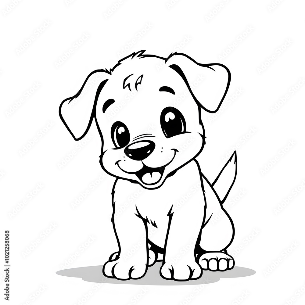 Fototapeta premium cute dog coloring book