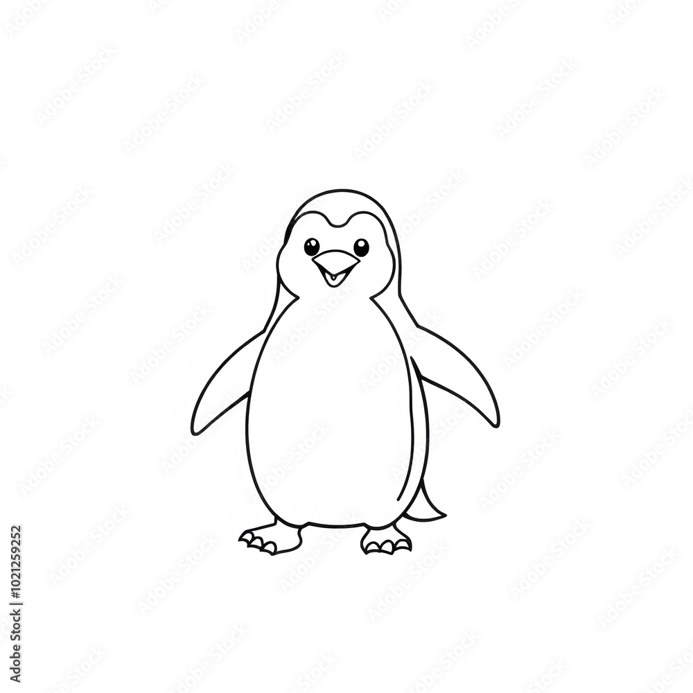 Fototapeta premium cute penguin coloring book