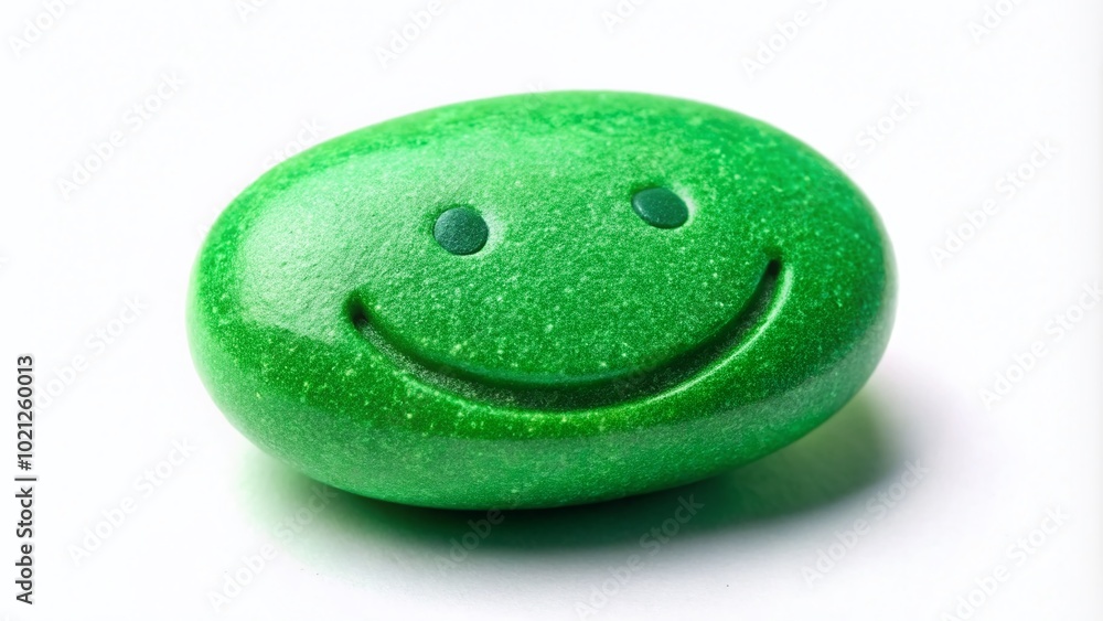 Bright Green Ecstasy Pill Against a White Background for Health, Wellness and Substance Use Concepts Bright Green Ecstasy Pill Against a White Background for Health, Wellness and Substance Use Concepts
