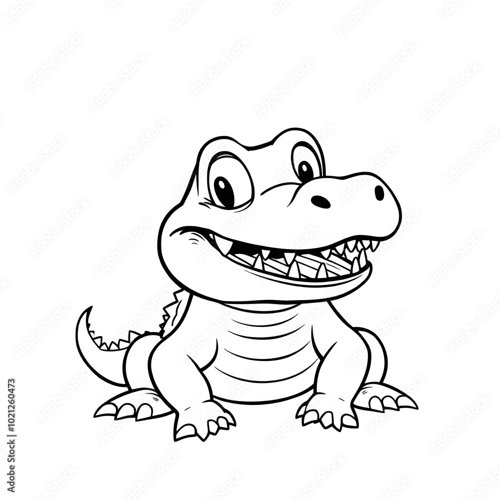 Fototapeta premium cute crocodile coloring book