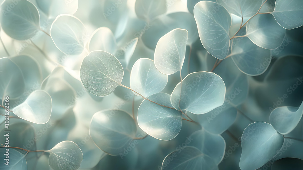 Light and Shadow: Abstract Blue Leaf Background Light and Shadow: Abstract Blue Leaf Background
