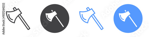 Axe icon Flat art in black and white isolated
